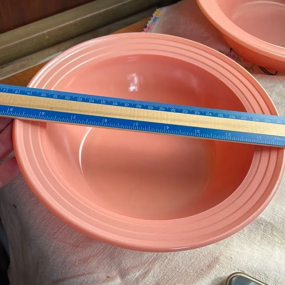 Vintage Hazel Atlas Moderntone Platonite Pastel pink bowls. Lot of 2